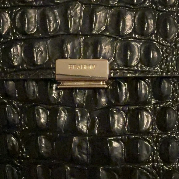 Brahmin Marvin Melbournee Black Crocodile-Embossed Backpack - Picture 5 of 12